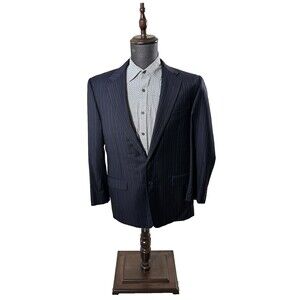 Hickey Freeman Men's Blue Striped Wool Suit, Size 42, Pre-Owned Excellent Cond.